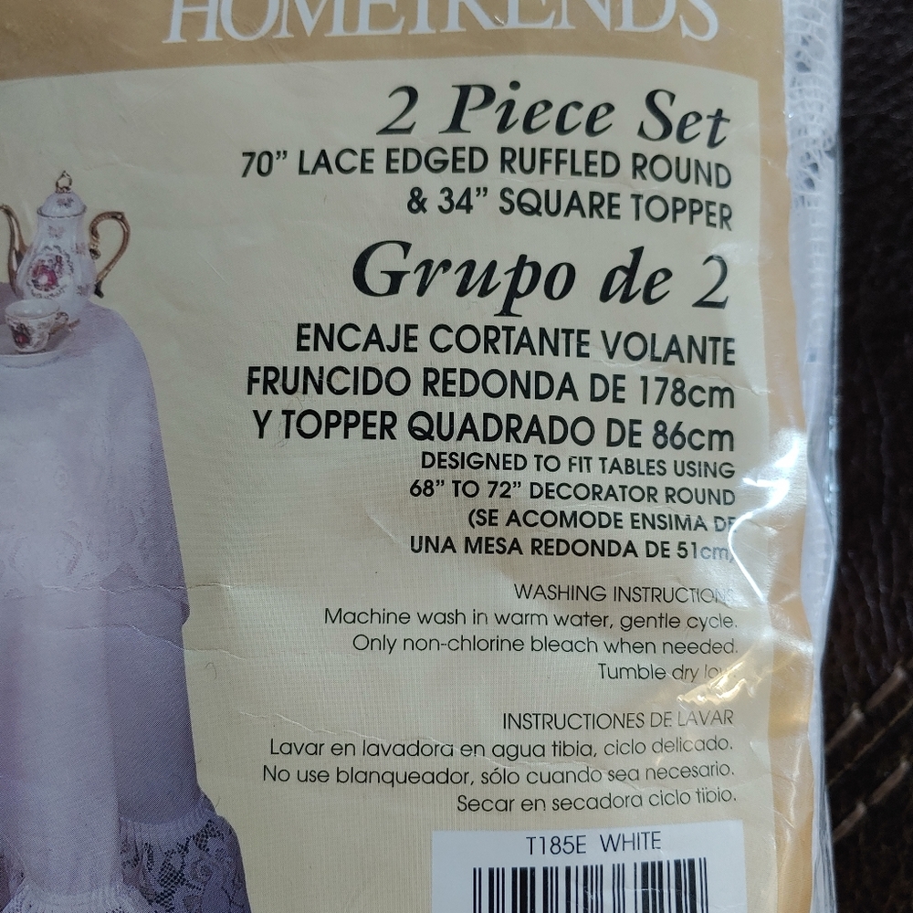 2 Pc Set Ruffle Round and Square Topper - Picture 2 of 2